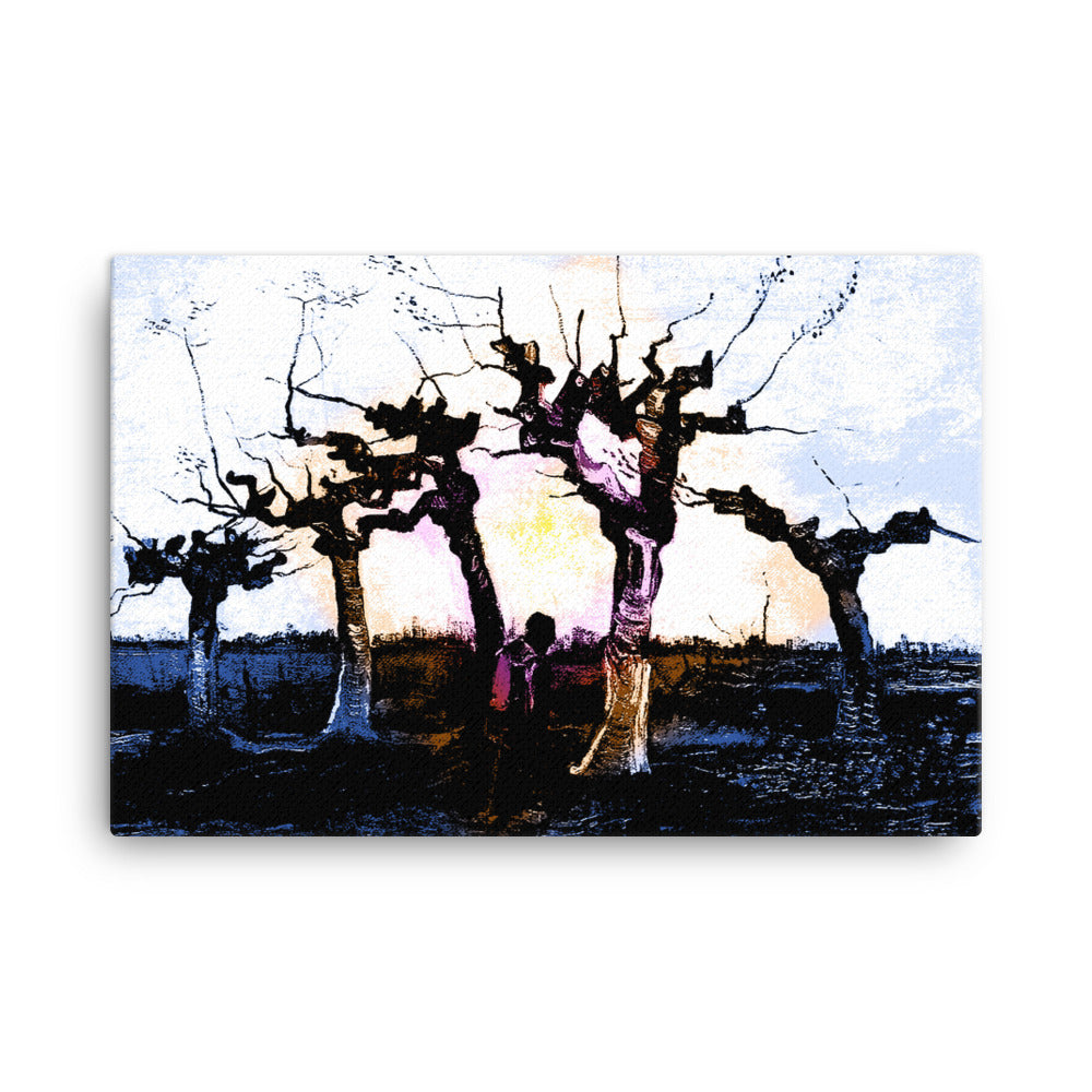 Landschaft mit Weiden Remastered Art Canvas