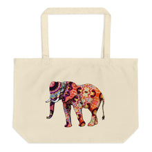 Psychedelic Elephants Large Organic Tote Bag