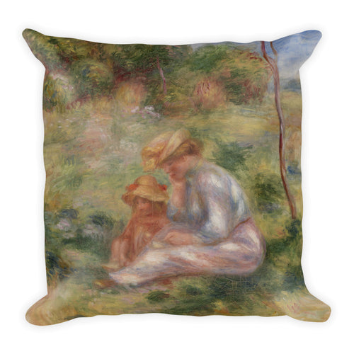Woman and Child in the Grass Premium Pillow
