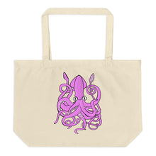 Snake and Squid Large Organic Tote Bag