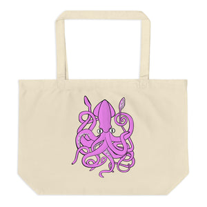 Snake and Squid Large Organic Tote Bag