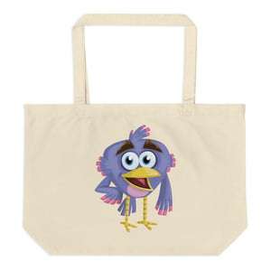 Birds Like Quarrel Scene Large Organic Tote Bag