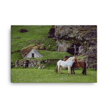 Horses in a Fairy Green Canvas Print