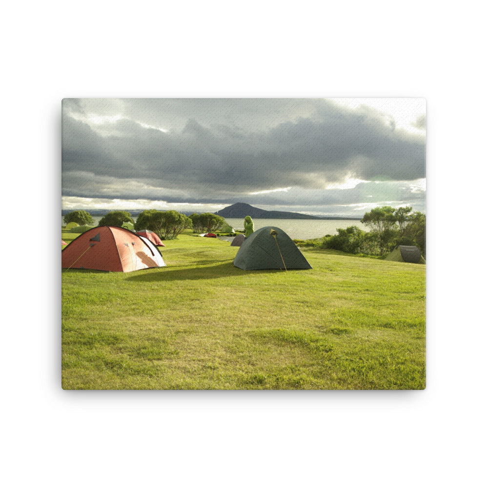 Camping in the clouds Canvas Print