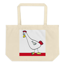 Rooster and Hen Large Organic Tote Bag