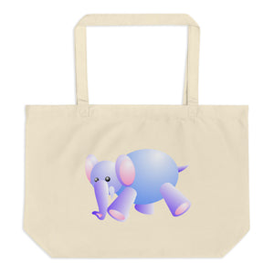 Elephant and Monkey Large Organic Tote Bag