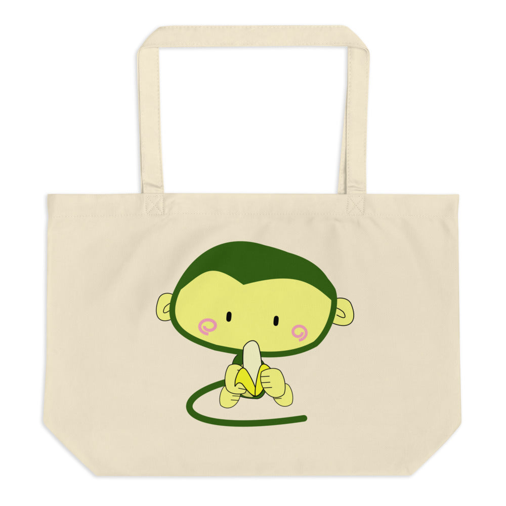 Banana's Monkey Large Organic Tote Bag