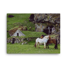 Horses in a Fairy Green Canvas Print