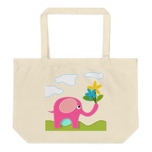 Romantic Elephant Large Organic Tote Bag