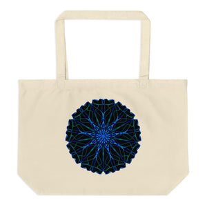 Black Hole Mandala Large Organic Tote Bag