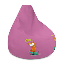 Light Red Purple Fox In The Rain Bean Bag Chair w/ filling