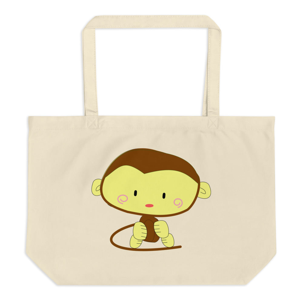 Lion and Monkey Large Organic Tote Bag