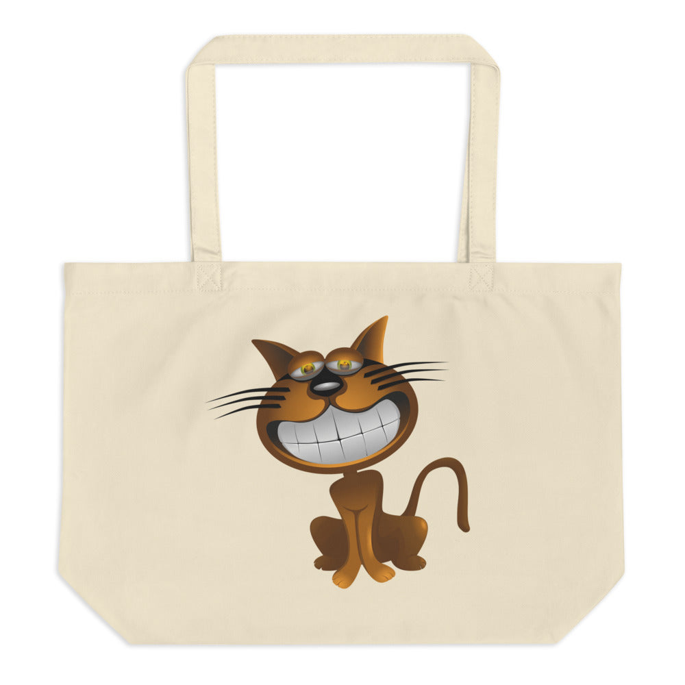 Cats, Bears, Birds Large Organic Tote Bag