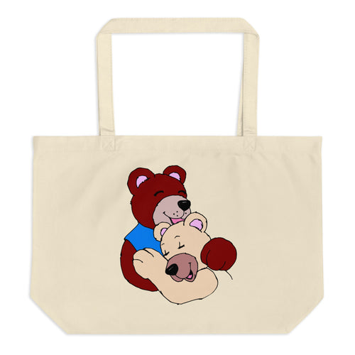 Two Bears and a Kangaroo Large Organic Tote Bag