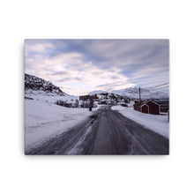 Winter Encounter Road Canvas Print