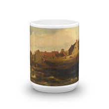 Samuel Bough - Drying sheets at a coastal Scottish hamlet Classic Art Mug