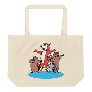 Country Versus Intellectual Animals Large Organic Tote Bag