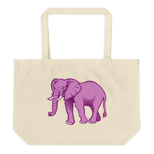 Scary Tiger and Elephant Large Organic Tote Bag