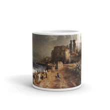 Oswald Achenbach - Verschattete Landschaft am Meer mit Figurenstaffage Classic Art Mug