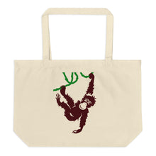 Elephant and Monkey Large Organic Tote Bag