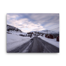 Winter Encounter Road Canvas Print