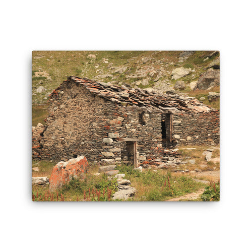 Stone Against the Roof House Canvas Print