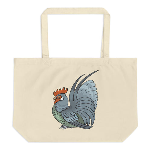 Roosters will be Roosters Large Organic Tote Bag