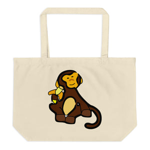 Banana's Monkey Large Organic Tote Bag