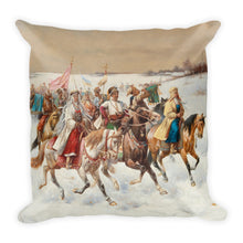 Fishermen on the Beach Premium Pillow