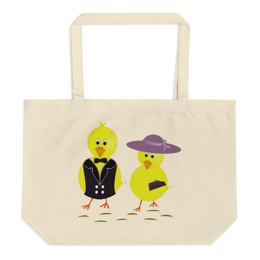 Chicken Elegance Large Organic Tote Bag