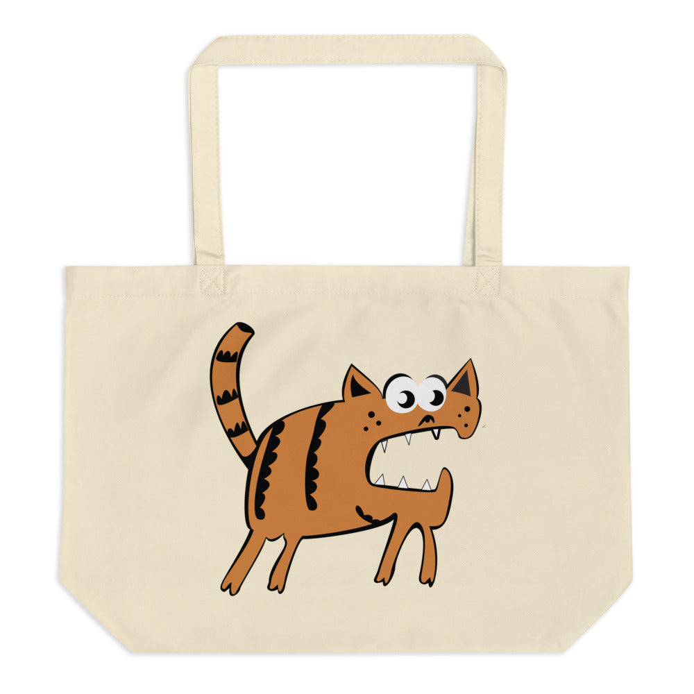 Fox and Cat Large Organic Tote Bag