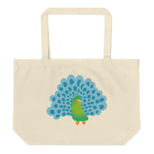 Peacocks are Happy Large Organic Tote Bag