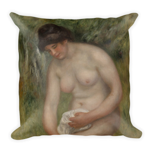 Bather Drying Herself Premium Pillow