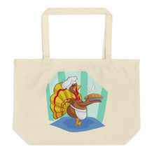 Rooster And Turkey Large Organic Tote Bag