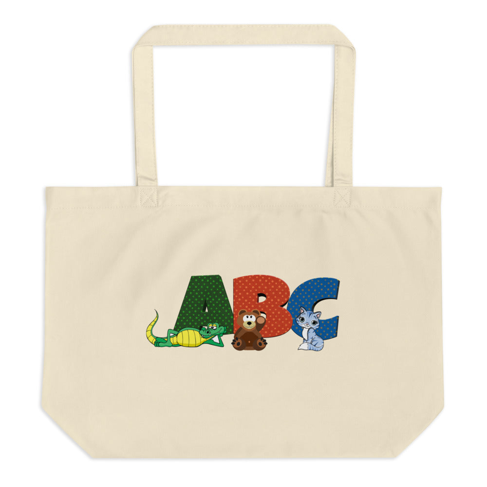 Animal's Alphabet Large Organic Tote Bag