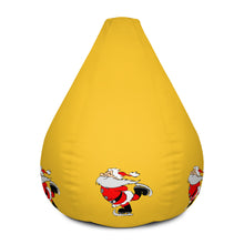 Skating Santa Yellow Bean Bag Chair w/ filling