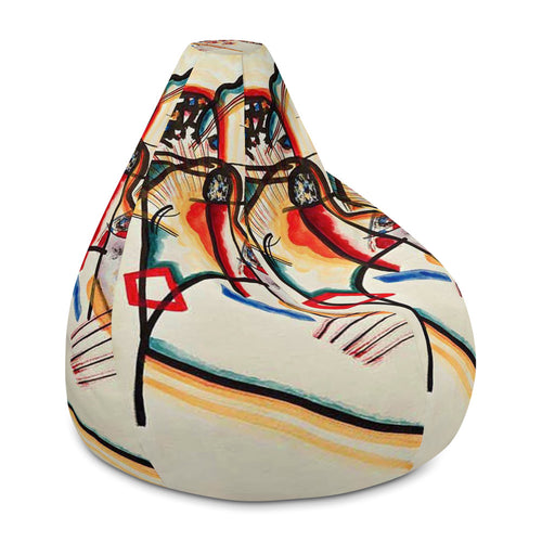 Composition (red, yellow, black) Bean Bag Chair w/ filling