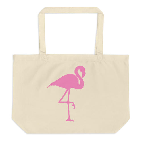 Flamingos Large Organic Tote Bag