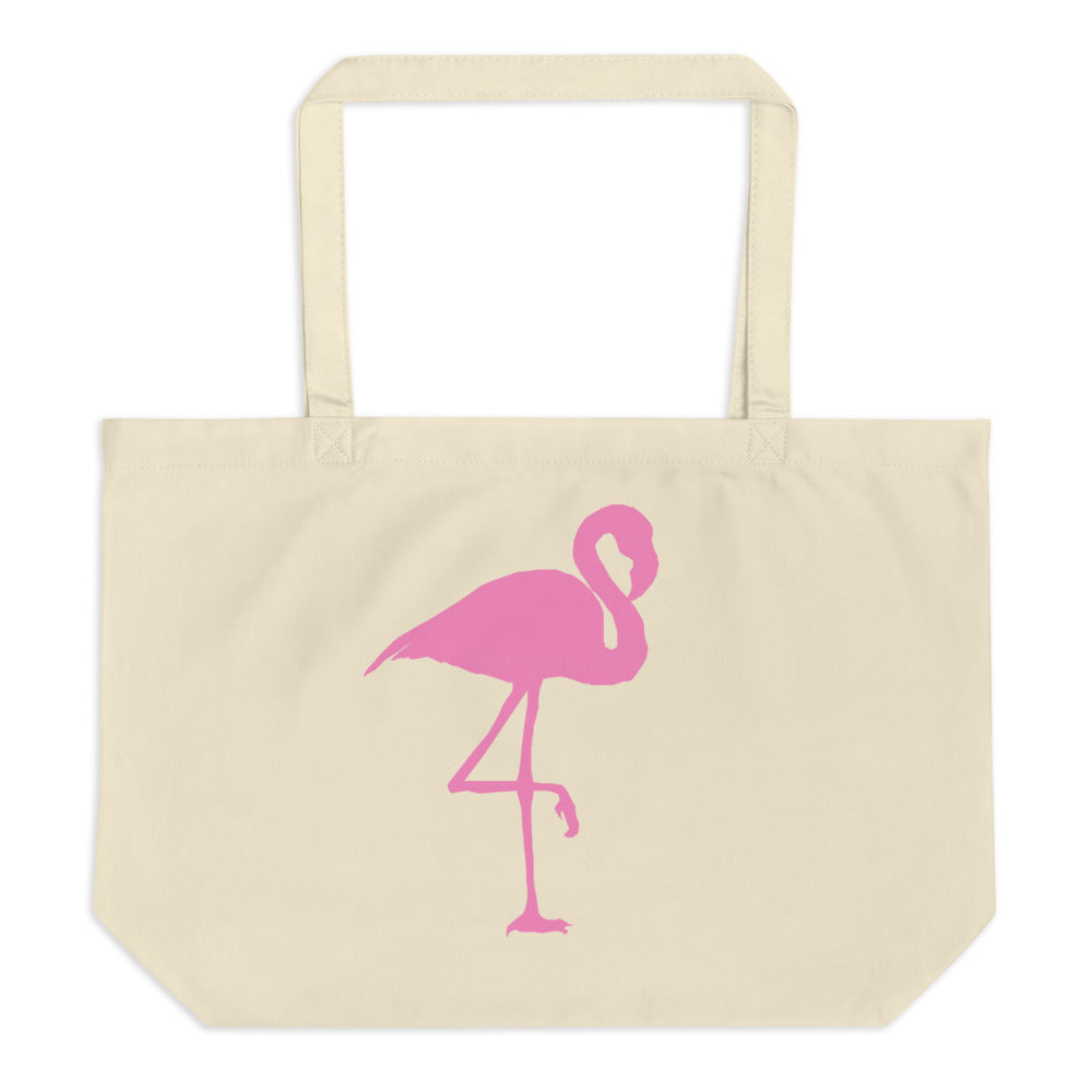 Flamingos Large Organic Tote Bag