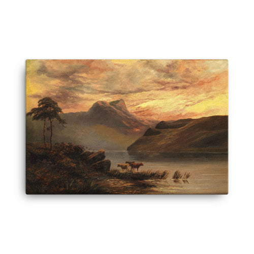 Mountain lake landscape Classic Art Canvas
