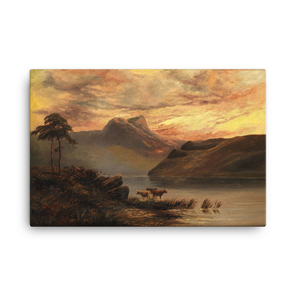 Mountain lake landscape Classic Art Canvas