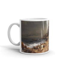 Oswald Achenbach - Verschattete Landschaft am Meer mit Figurenstaffage Classic Art Mug