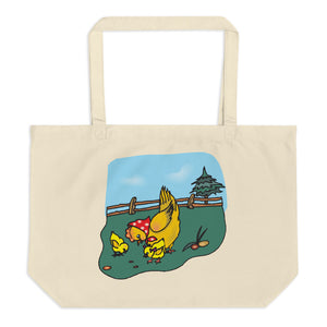 Restless Chickens Large Organic Tote Bag