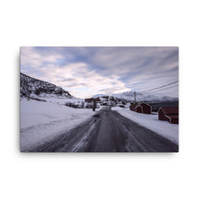 Winter Encounter Road Canvas Print