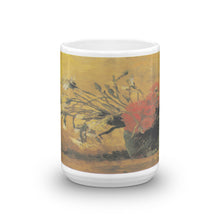 Van Gogh - Vase mit roten und weißen Nelken auf gelbem Hintergrund Classic Art Mug