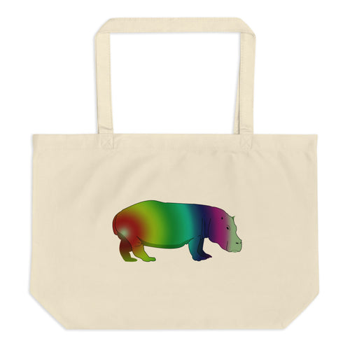 Colored Rhinos Large Organic Tote Bag