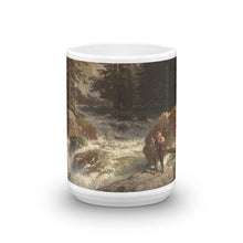 Andreas Achenbach - Ein Fischer inspeziert seinen Fang an einem Wildbach Classic Art Mug