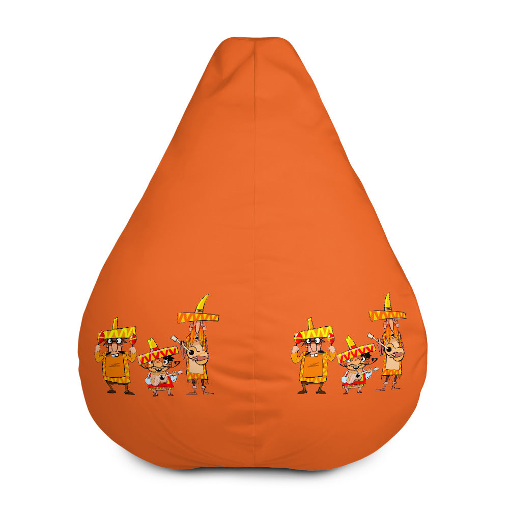 Three Musicians Orange Bean Bag Chair w/ filling