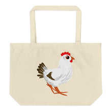 Rooster and Hen Large Organic Tote Bag