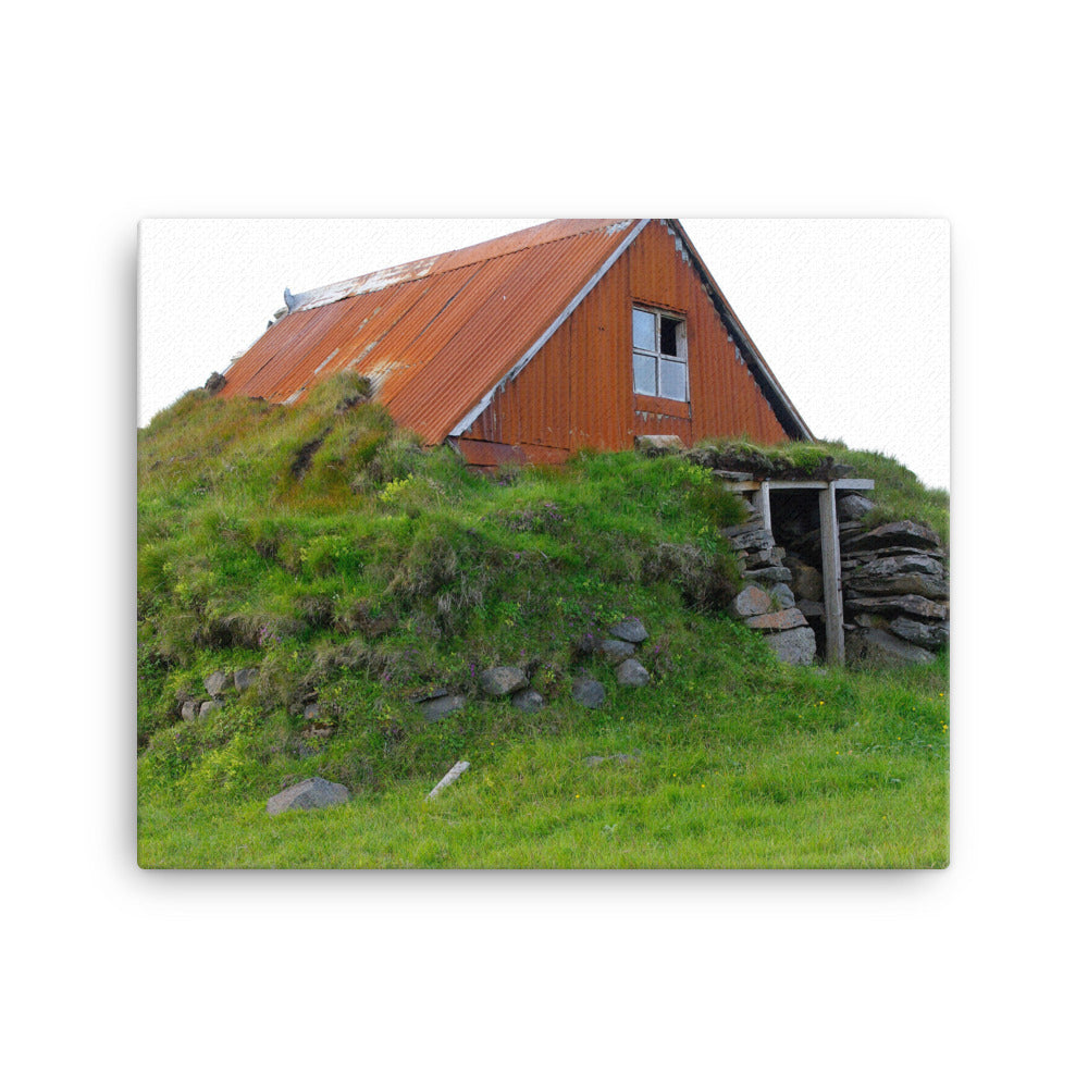 Green Disguised Cellar House Canvas Print
